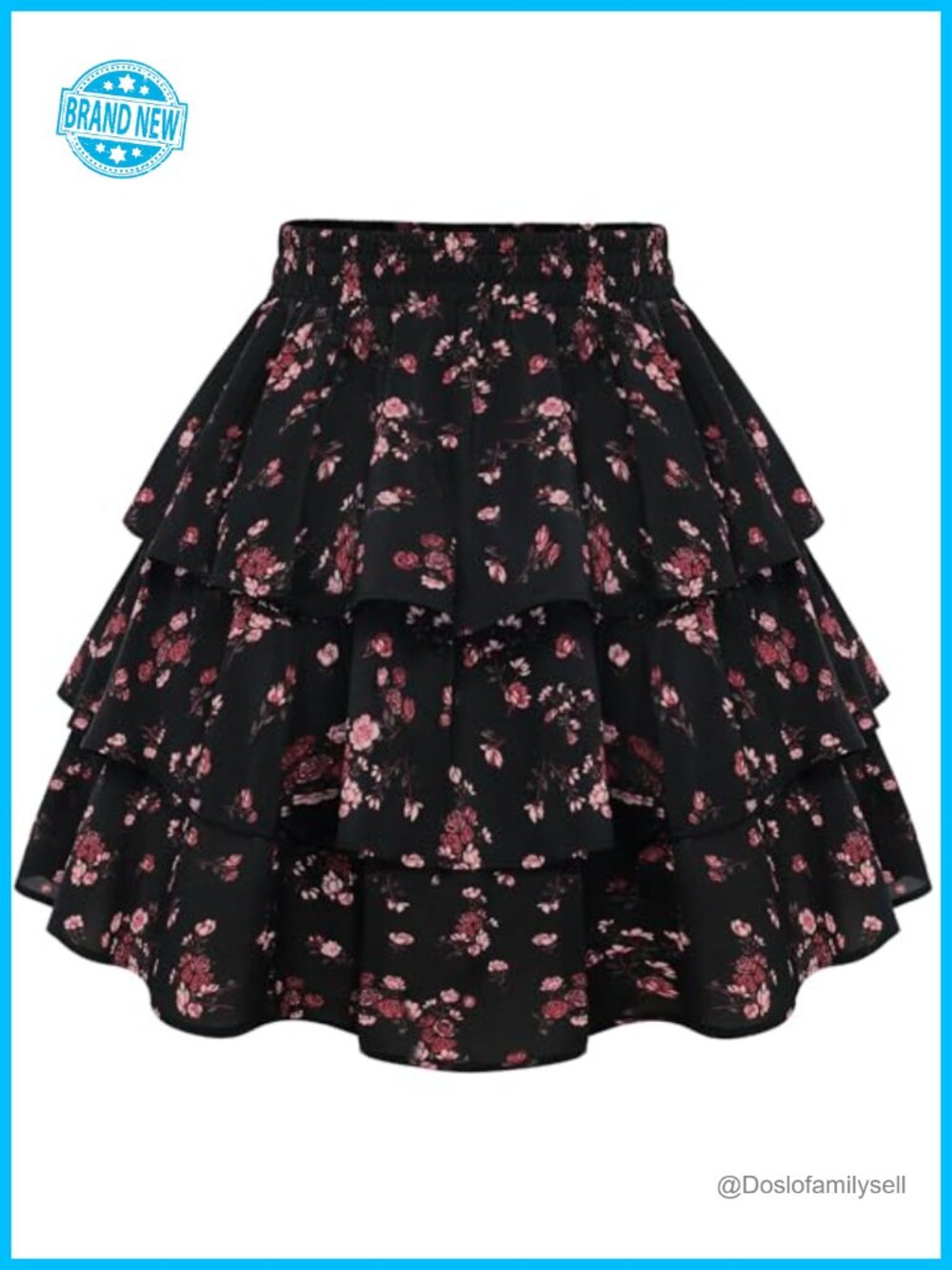 Floral Chiffon Mini Skort with Built-In Shorts & Pockets